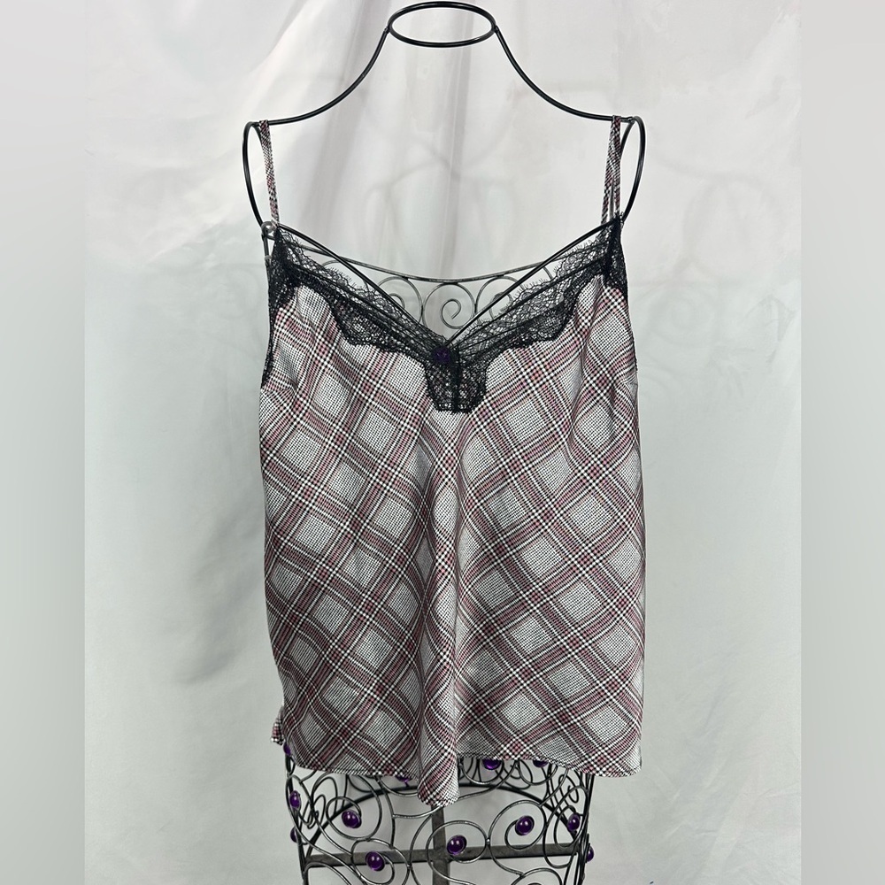 Victoria's Secret silky plaid cami size L